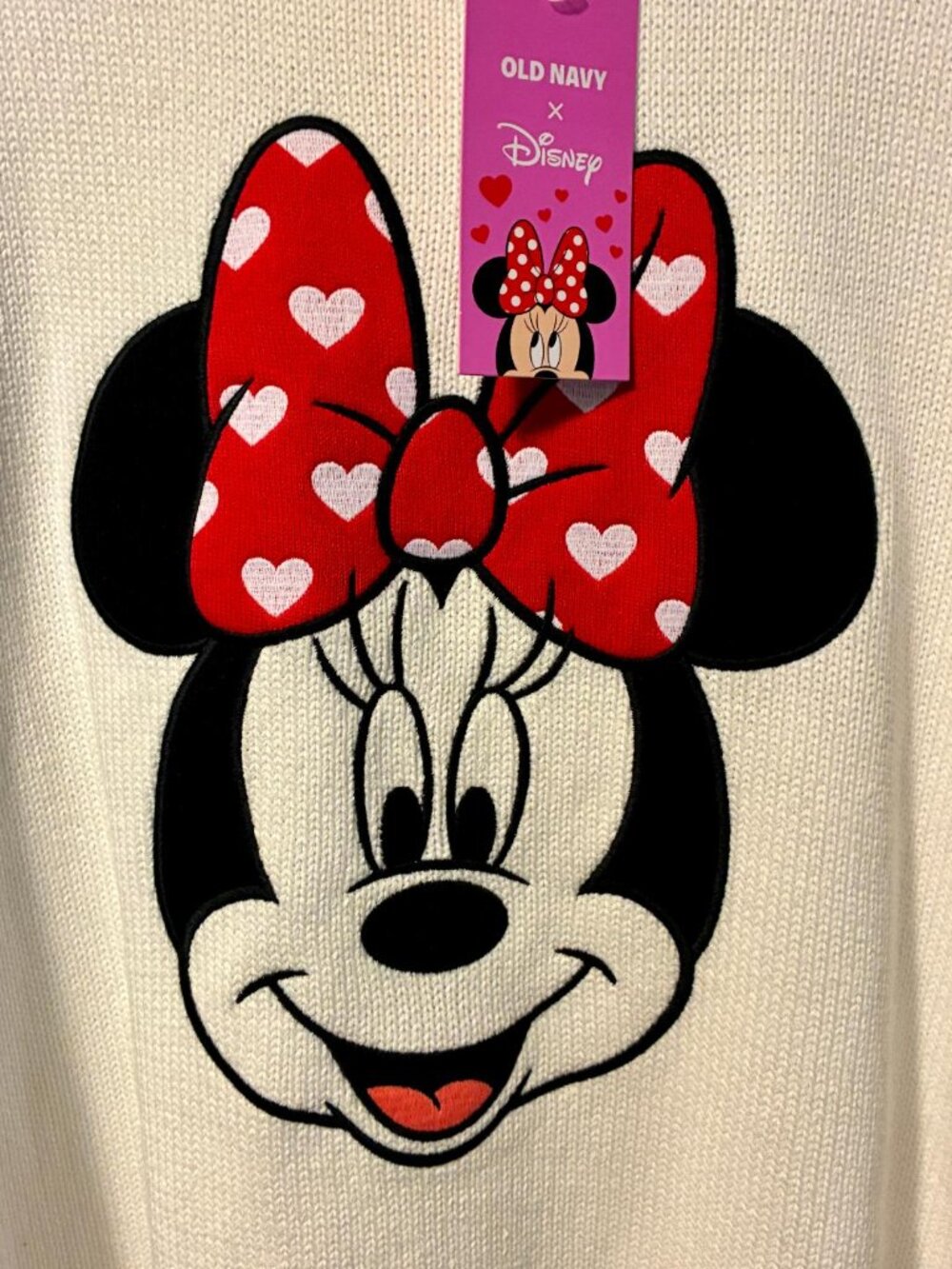MINNIE MOUSE OLD NAVY x DISNEY WOMENS CREWNECK PULLOVER WHITE SWEATER SZ 3XL NWT